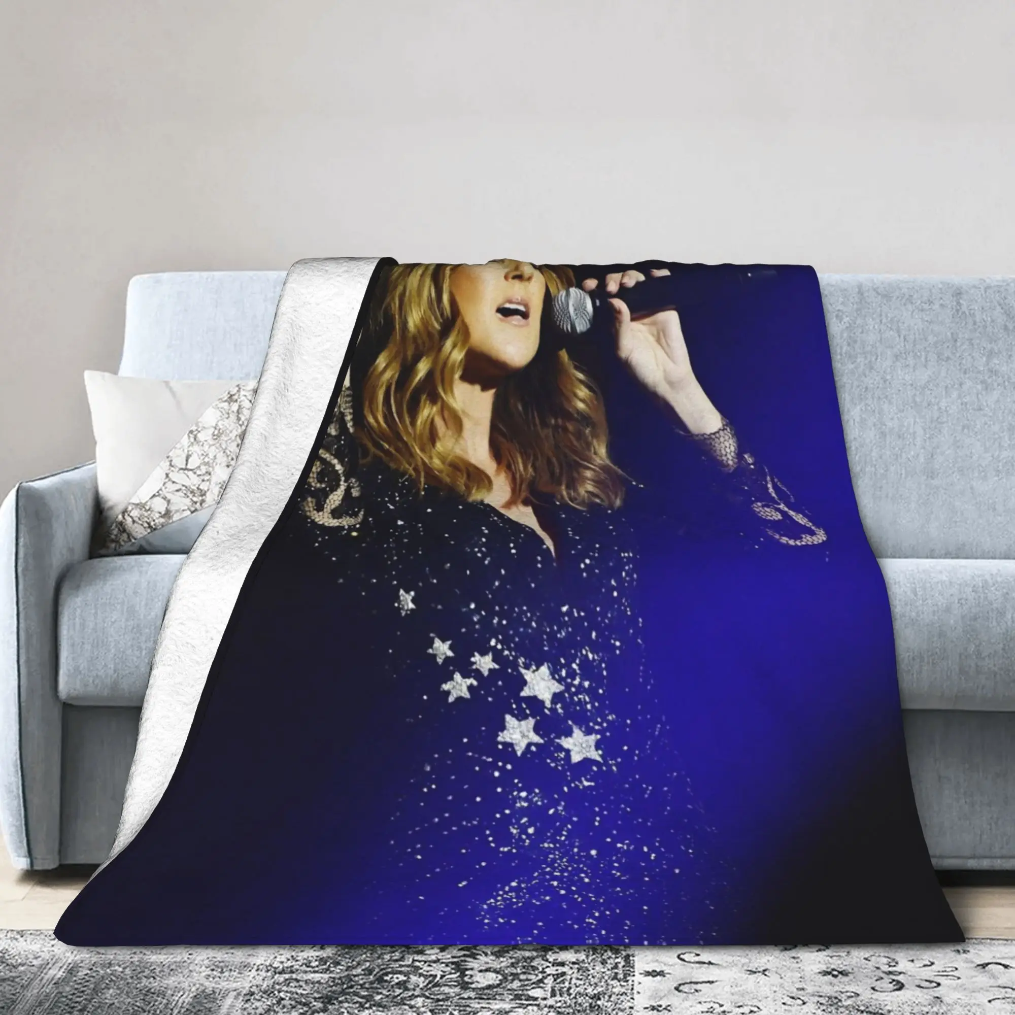 Celines Dion 2026 Paris Tour Blankets Music Flannel Awesome Warm Throw Blanket for Bedspread  Winter