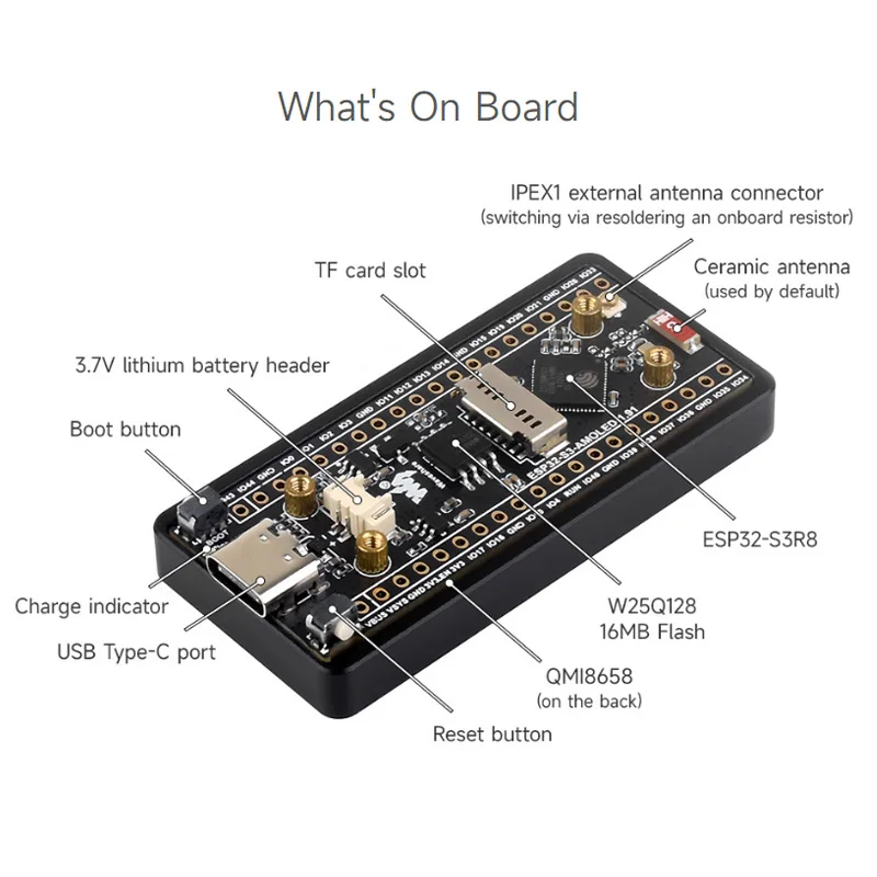 Picture 7: ESP32-S3 1.91inch AMOLED Development Board 240x536 Wi-Fi BLE 5 Screen Accelerometer Gyroscope Sensor for Arduino ESP32 LVGL