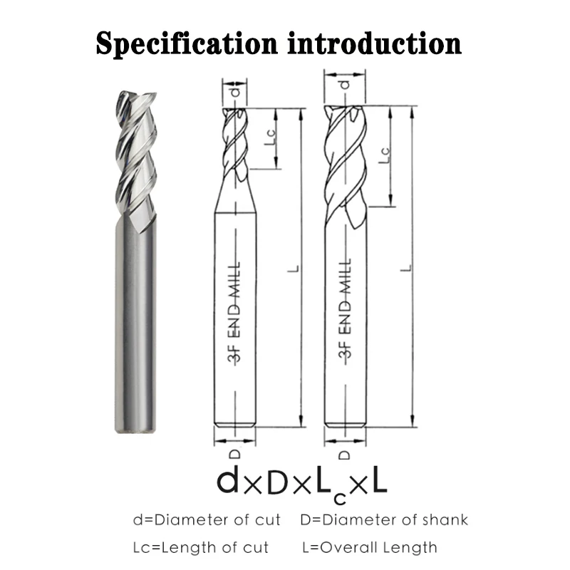 Aluminum Carbide Milling Tungsten Steel Milling Cutter metal Carbide end mill  Coating Tungsten Steel cutting milling cutter set