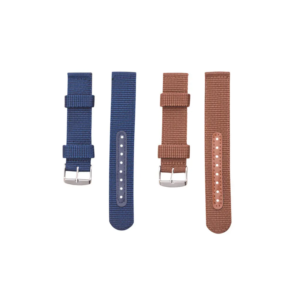 

2Pcs Breathable Nylon Watch Band Durable Stylish Comfortable Replacement Strap for Watches Blue Brown