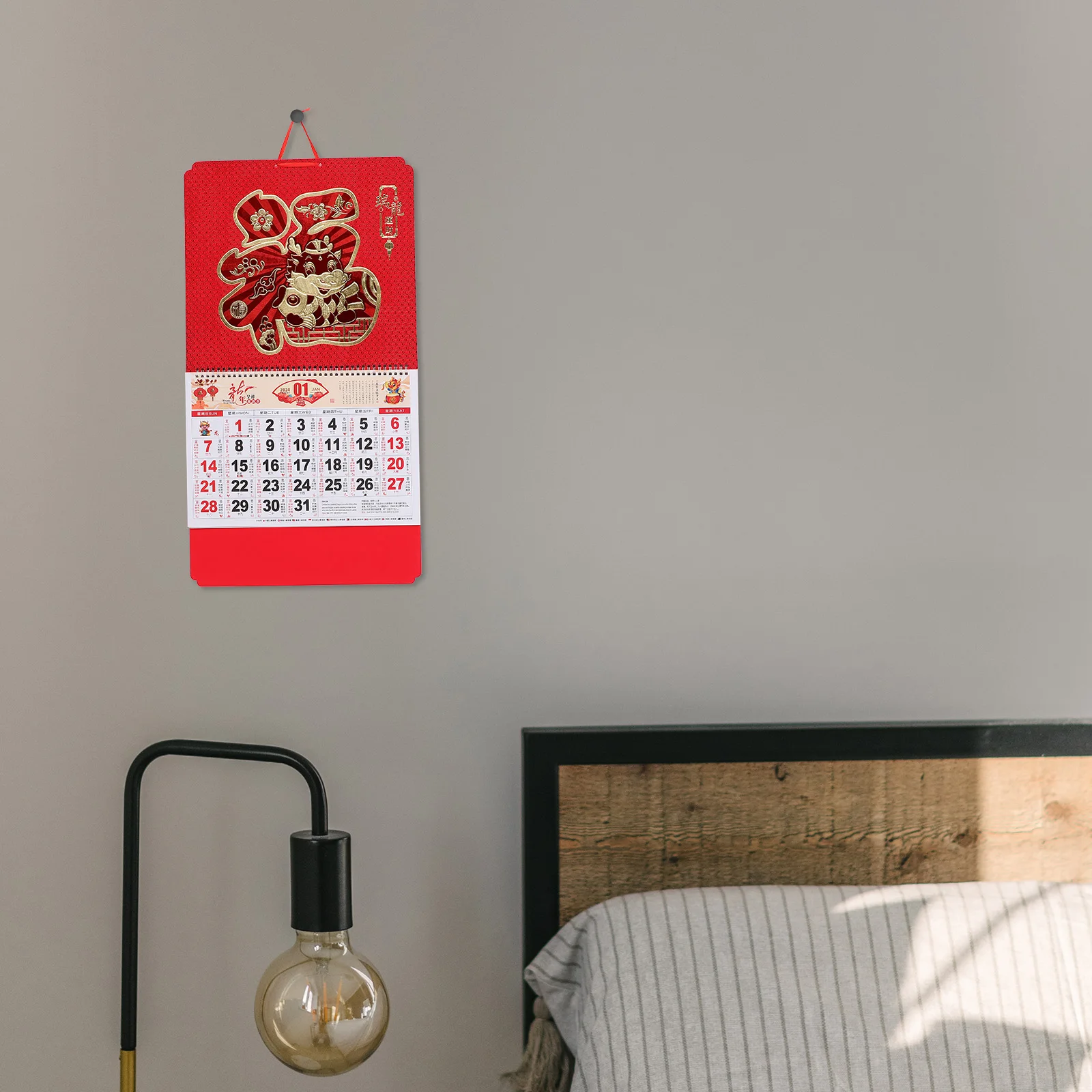 

2024 Year Of Dragon Wall Chinese Traditional Hanging Clear Printed Lunar Date Home Office Supplies Paper Material