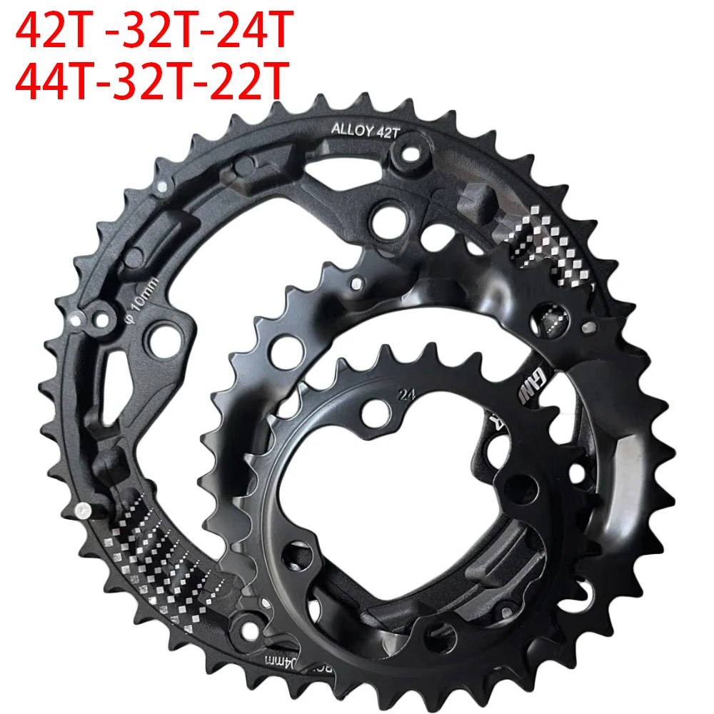 104/64 BCD Bicycle Chainring 22T 24T 32T 42T 44T MTB Triple Chainring 9S 10S Mountain Bike Crankset Chainwheel Bicycle Parts