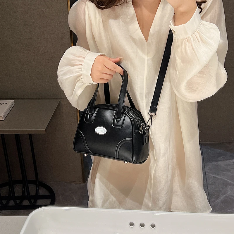 Mini PU Leather Women's Bag Sport Bowling Bag Letter Print Shoulder Cross Bag Designer Tote Handbag Baseball Messenger Bag Y2K