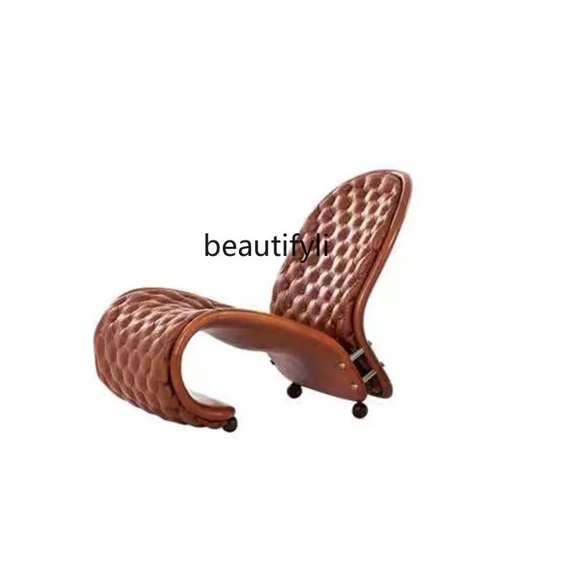 

Customized Designer New S-Shaped Metal Pull Buckle Modeling Leisure Chair Model House Sales Office Reception Conference Chair