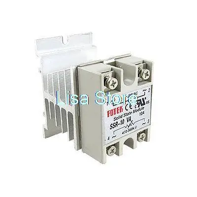 

10A 24-380VAC 470-560Kohm SSR твердотельное реле регулятор сопротивления + радиатор