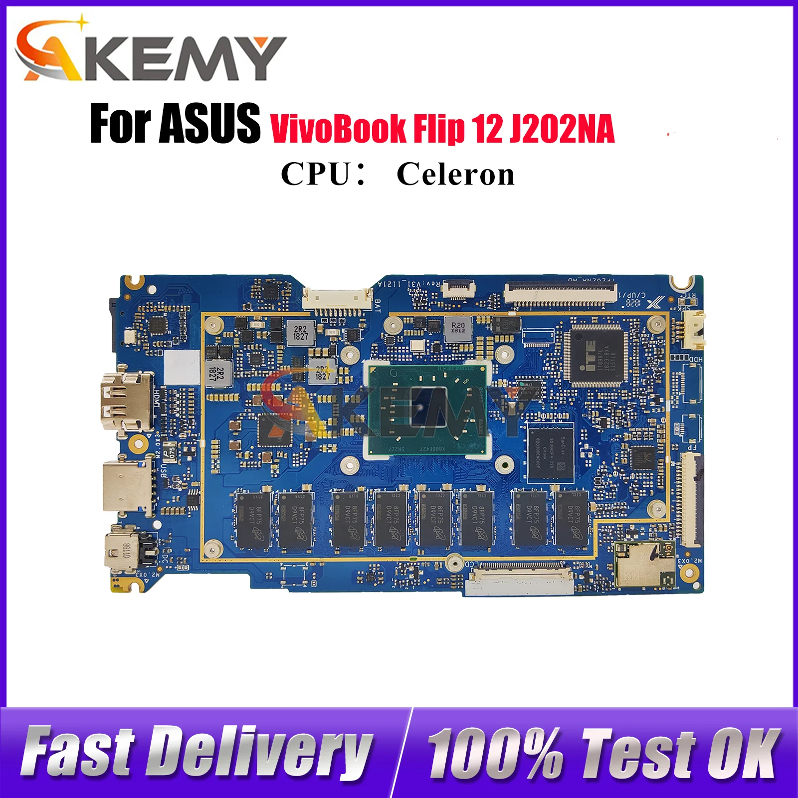 

TP202NA Материнская плата для ноутбука ASUS VivoBook Flip TP202NAS Flip VivoBook J202NA TP202NA TP202N 12, материнская плата с процессором Celeron stk