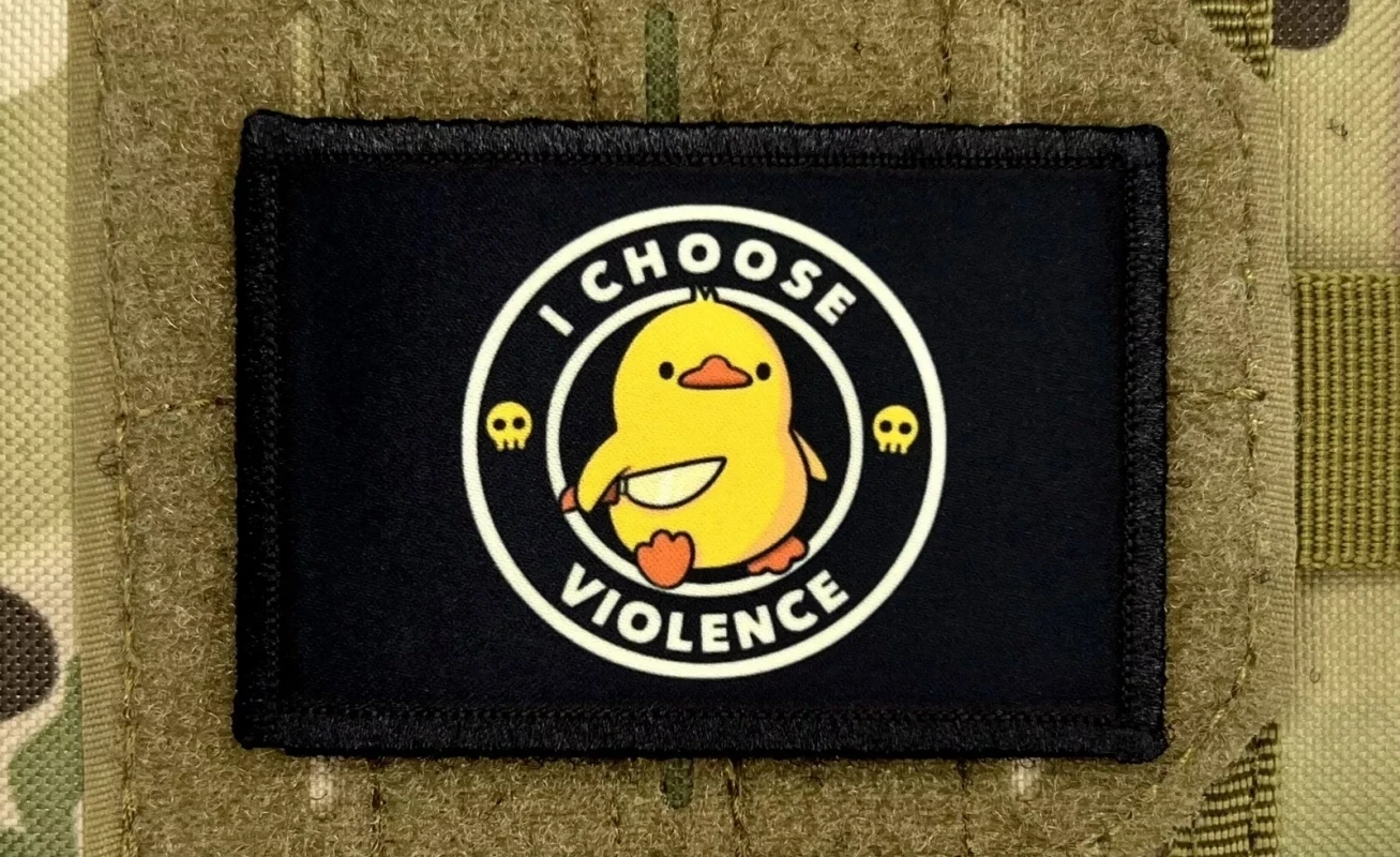 

I Choose Violence Patches Tactical Morale Badge Printed Armband Backpack Hook and Loop Stickers