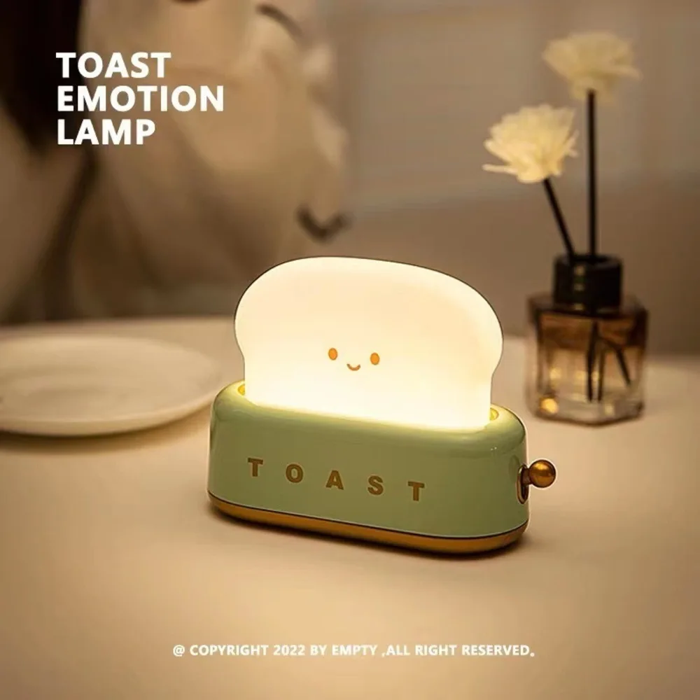 USB wiederaufladbares Brot-Nachtlicht, dimmbare LED-Nachttischlampe mit Timer, Schlafbegleiter für Schlafzimmer, Schreibtisch, Tischlampe
