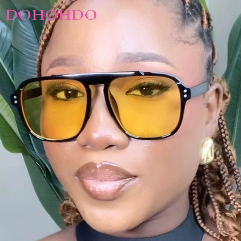 

Vintage Brand Designer Square Rivet Women's Sunglasses Trend Big Frame Men Shades Outdoor Driving Sunglasses Unisex UV400 Lentes