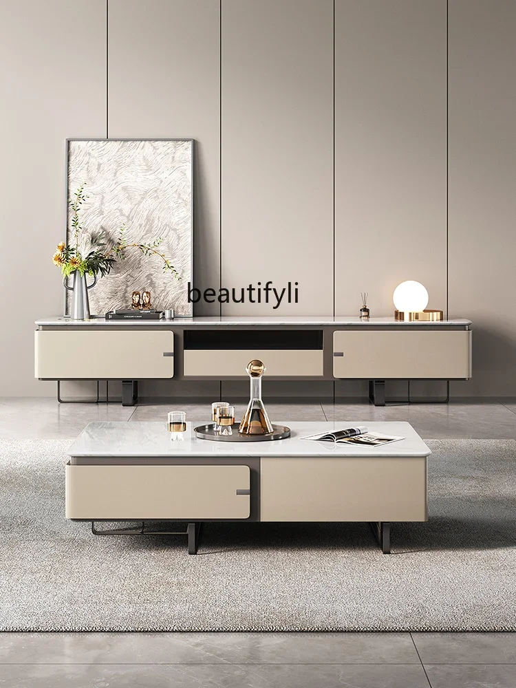 

B7304 ss Итальянский мраморный шкаф для телевизора Минималистичная гостиная Современный минималистичный напольный шкаф Светлый роскошный настенный шкаф