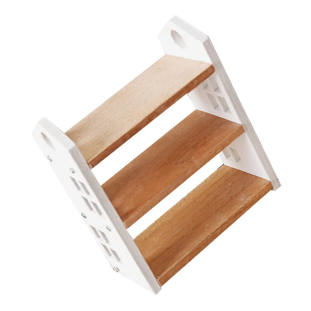 

Mini Bookshelf Decoration Wooden Miniature Bookcase for Dollhouse Furniture Compact Tiered Shelf for Mini Books Ornaments