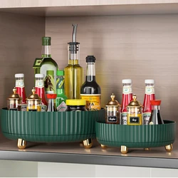 Kitchen Storage Cabinet Organizer 360 Degree Rotating Spice Rack Storage Container Desktop Fruit Plate Turntable Rolling Tray