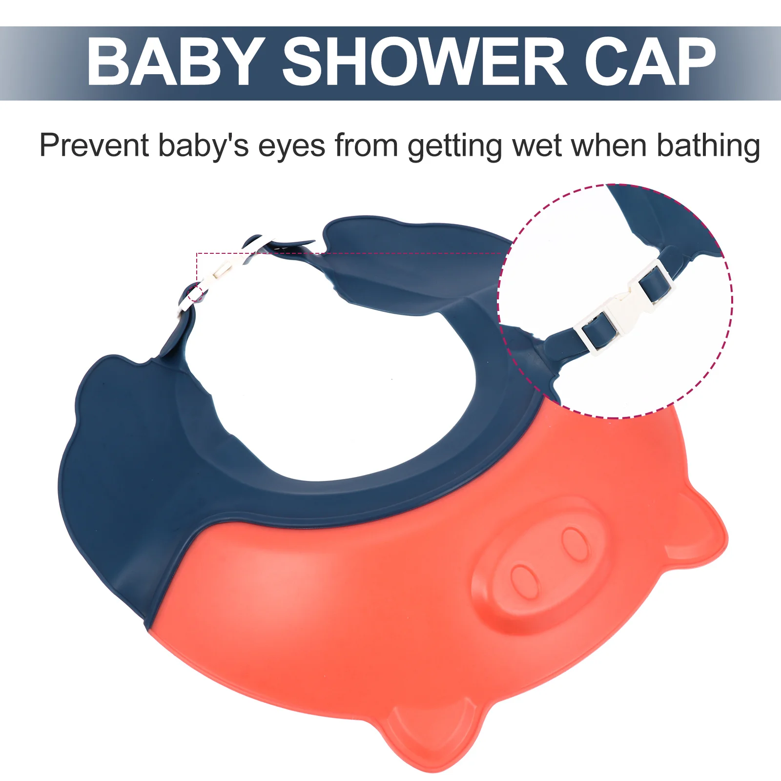 

1Pcs Baby Shower Cap Pig Shape Adjustable Hair Washing Cap Children Ear Protector Bathing Hat Toddler Visor Shampoo Hat