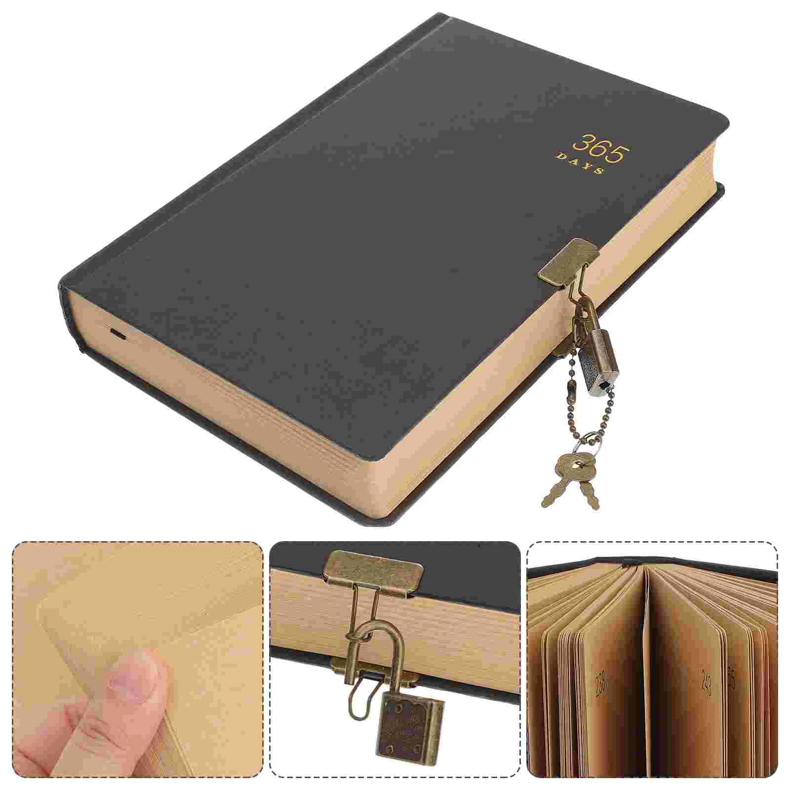 Journal Notebook Writing Notebook Planner Personal Diary Organizer with Lock Portable Stationery for Home Office School