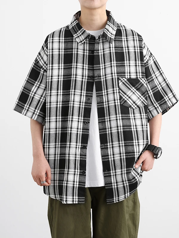 

Мужская летняя рубашка в американском ретро-стиле, свободного кроя, повседневная, универсальная, для школы, из полиэфирного волокна...