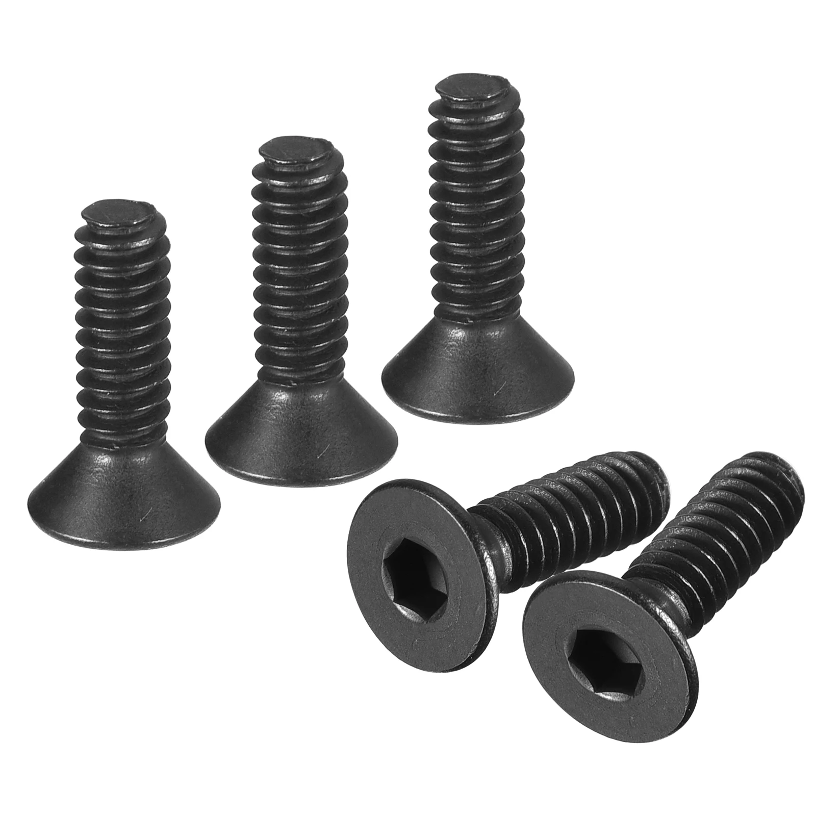 Uxcell 20pcs Flat Head Socket Cap Screws Black Carbon Steel Hex Hexagon Socket Screw Bolt #4-40x1/4