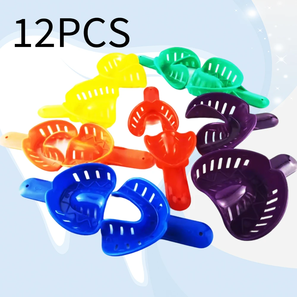 Professional Grade Reusable Impression Trays – 12 Count Sterilizable Holders for Full Arch Dental Records