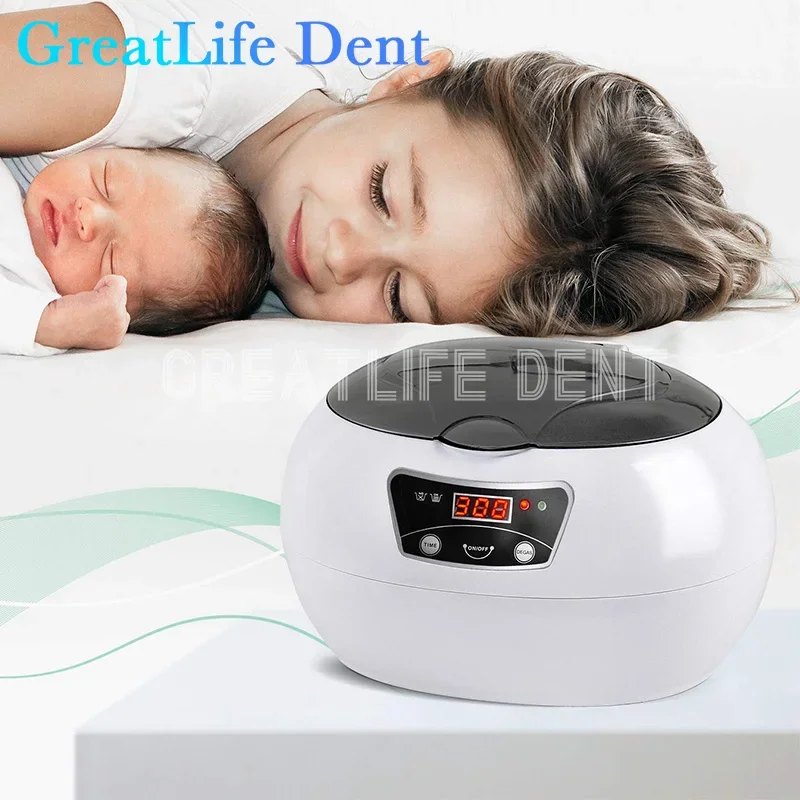 GreatLife Plastic 700ml Round Tooth Glasses Jewelry Dental Machine Round Ultrasonic Cleaner Small Ultrasonic Jewelry Cleaner