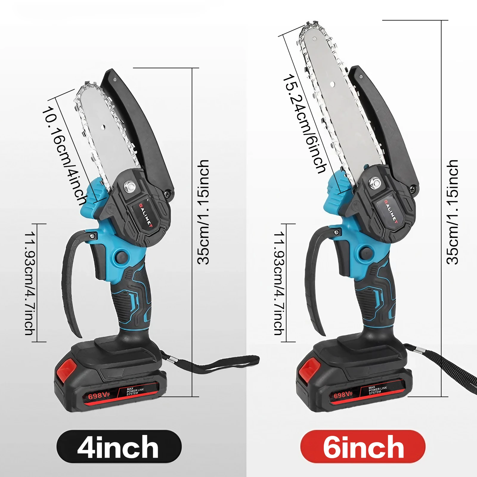 STONEGO Mini Lithium Electric Chain Saw Rechargeable Portable Chainsaw High-power Logging Single-handed Saw Wireless Home Use