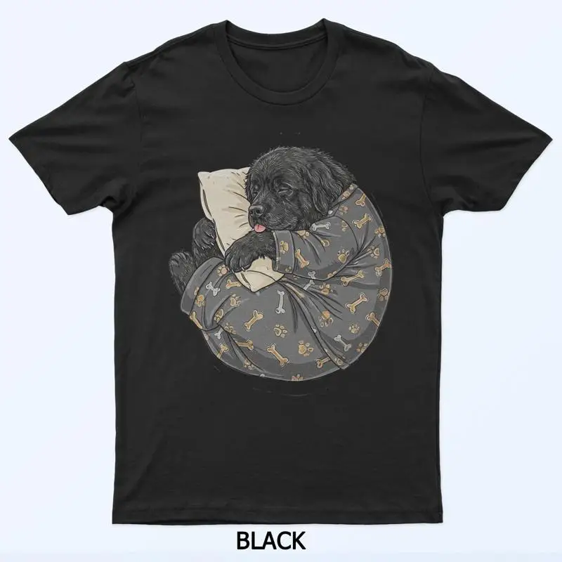 مضحك نعسان نيوفاوندلاند بيجامة نيوفي تي شيرت