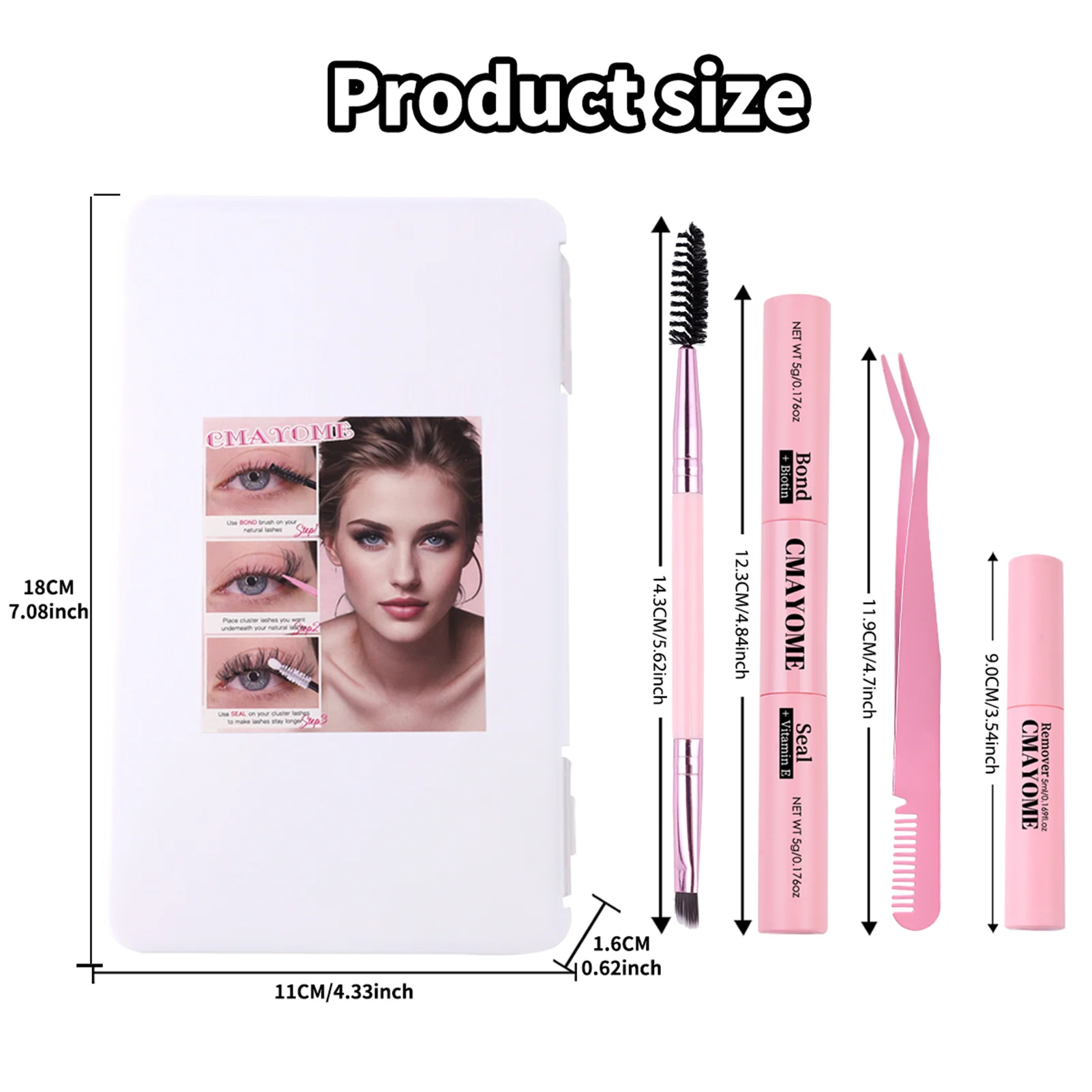 DIY Fluffy Volume False Eyelashes 380pcs clusters Eyelash Extensions bond and seal glue tweezer set professionals Makeup