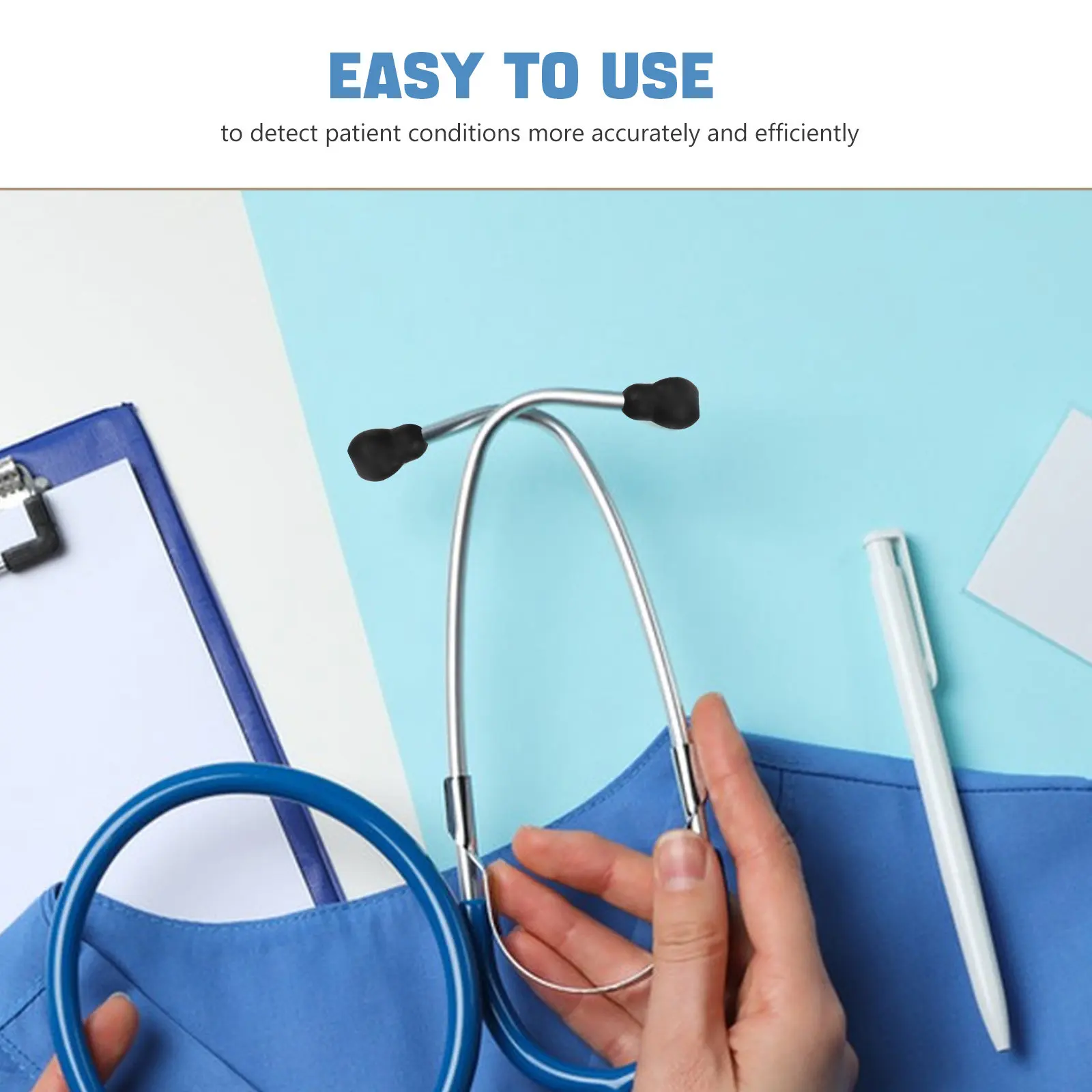 5Pairs Silicone Stethoscope Ear Tips Soft Noise-Isolating Earpieces Replacement Comfortable Reusable Earplugs for Clinical