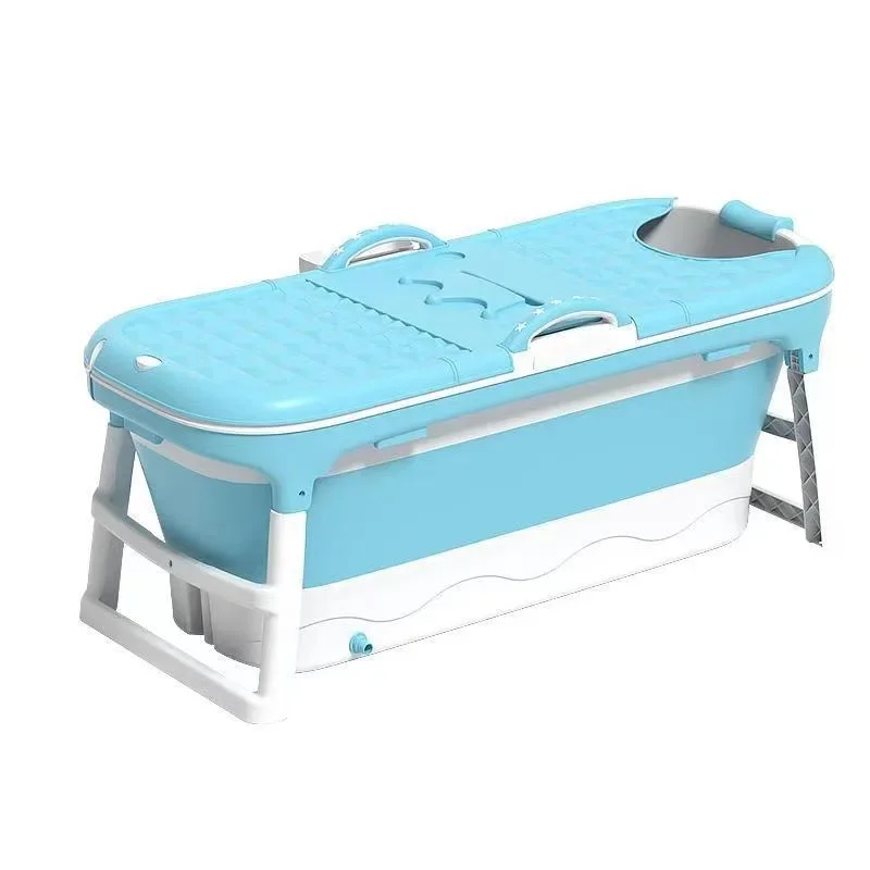 Wide Covered Folding Bathtub for Adults ,Special Shower Bucket,Full Body Steaming Tub, 1.3m