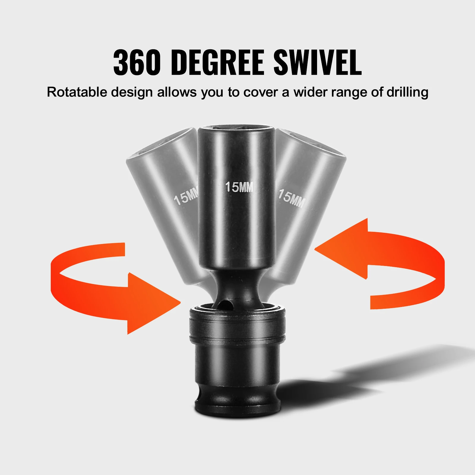 SucceBuy 360 Degree Swivel Impact Socket Set 3/8\