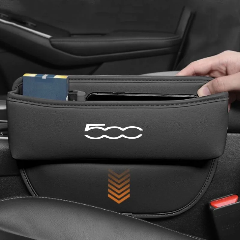 Car Front Seat Slit Catcher Side Seat Gap Filler Organizer Storage Box For 500 Panda 500e Tipo Argo Panda 500L Auto accessories