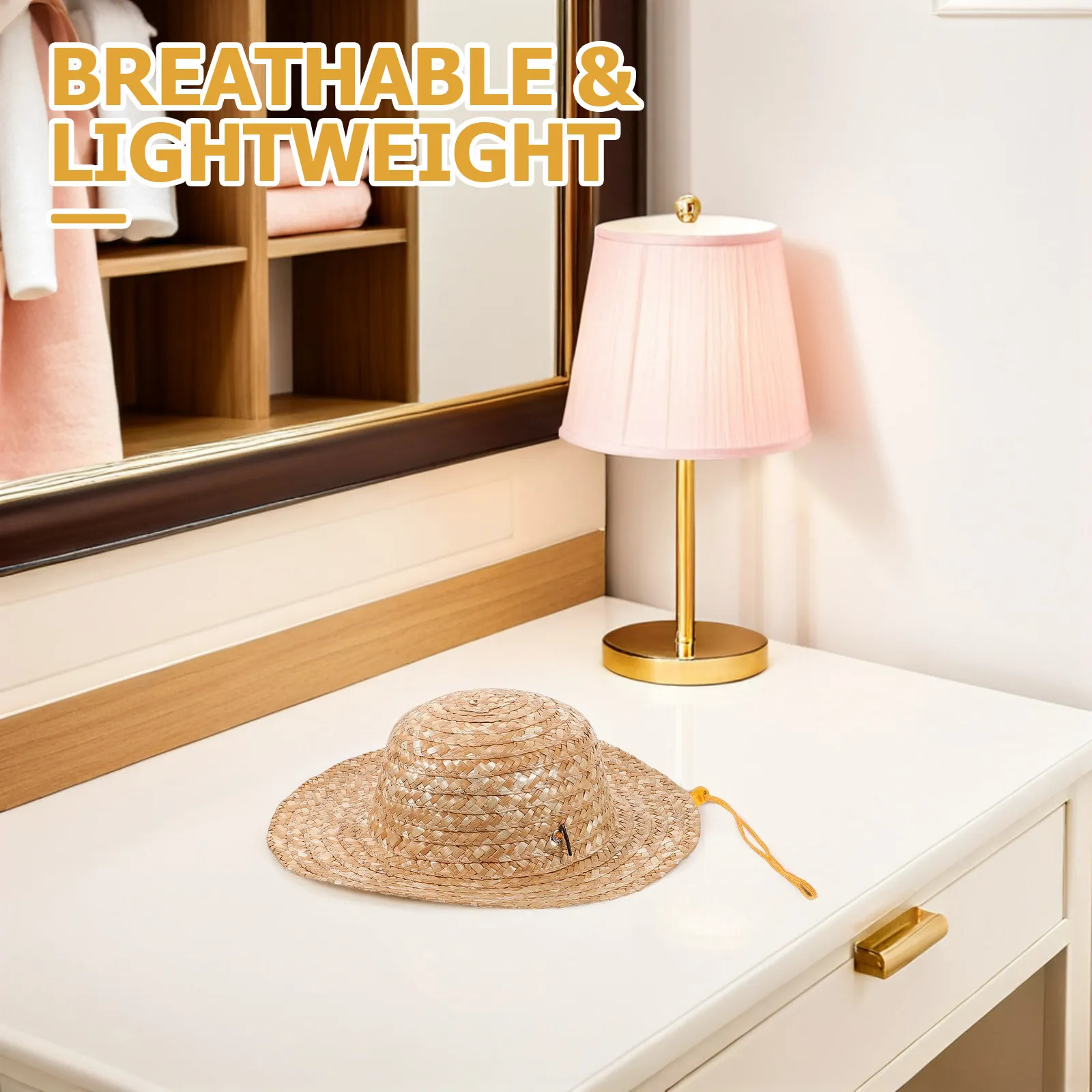 2Pcs Children Wide Brim Straw Sun Hat Full Uv Protection Adjustable Chin Strap Summer Beach Outdoor Toddler Hat 31Cm 12.2 Inch
