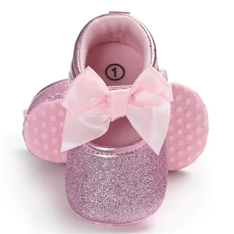 2019 Girls PU Princess Bow Heart Shoes Glitter Sneaker