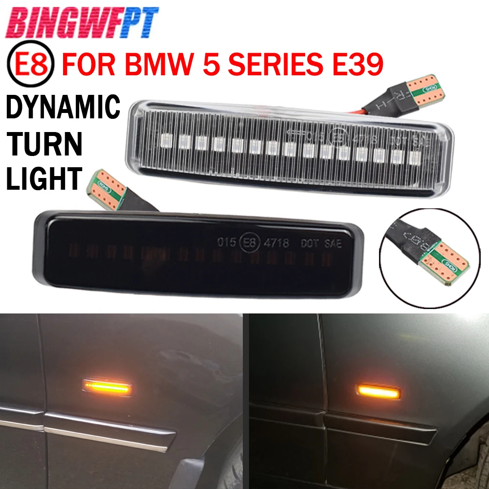 Led Dynamic Turn Signal Light Side Marker Fender Sequential Lamp Blinker Indicator Trim Cover For BMW 5 Series E39 1995-2003 M5