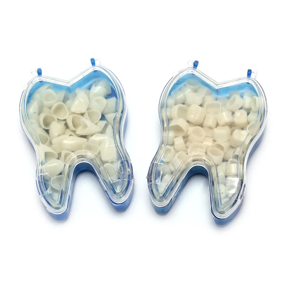 50pcs Dental Temporary Crown Materials Resin Tooth Crown Anterior Posterior Molar Veneers Teeth Porcelain Whitening Dentist Tool