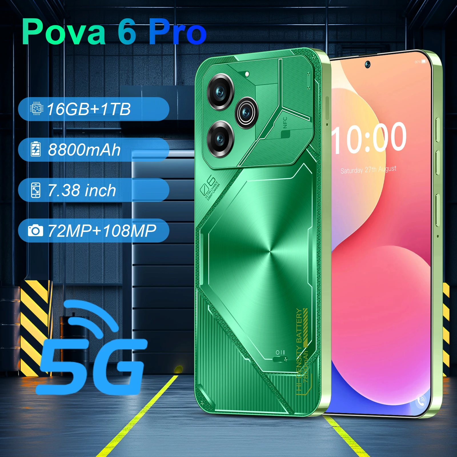 Global Version pova 6pro Smartphone 5G 7.38