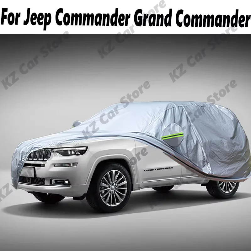 Full Car Cover For Jeep Commander Grand Commander Sun Shade Anti-UV Rain Snow Dust Protection Cover Waterproof