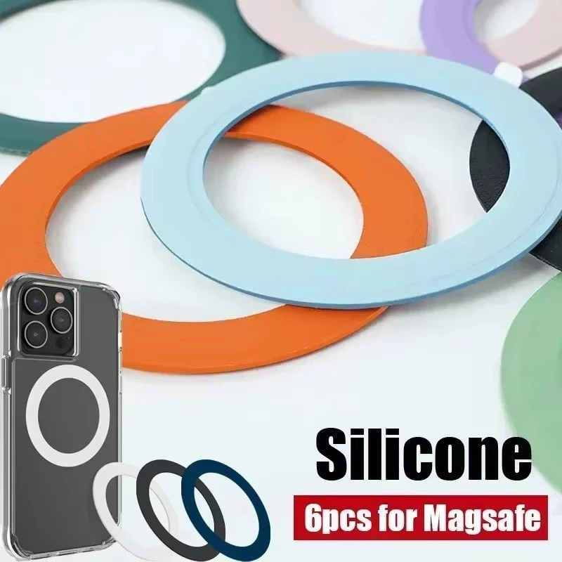 

Adhesive Liquid Silicone Ring Sticker Magnetic Ring Circle Attachment for Magsafe Magnet Wireless Charging for Apple IPhone
