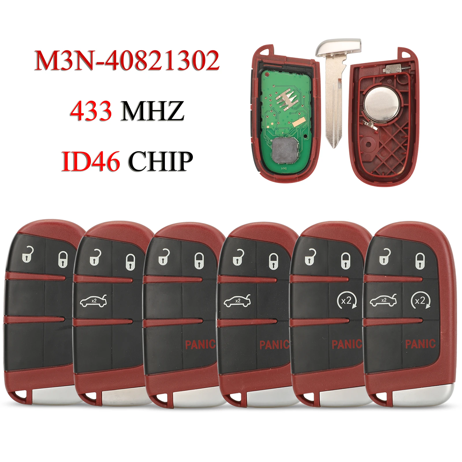 jingyuqin M3N-40821302 Remote Smart Car Key For SRT Dodge Challenger Charger SRT Hellcat Redeye Widebody 433Mhz ID46 Chip 