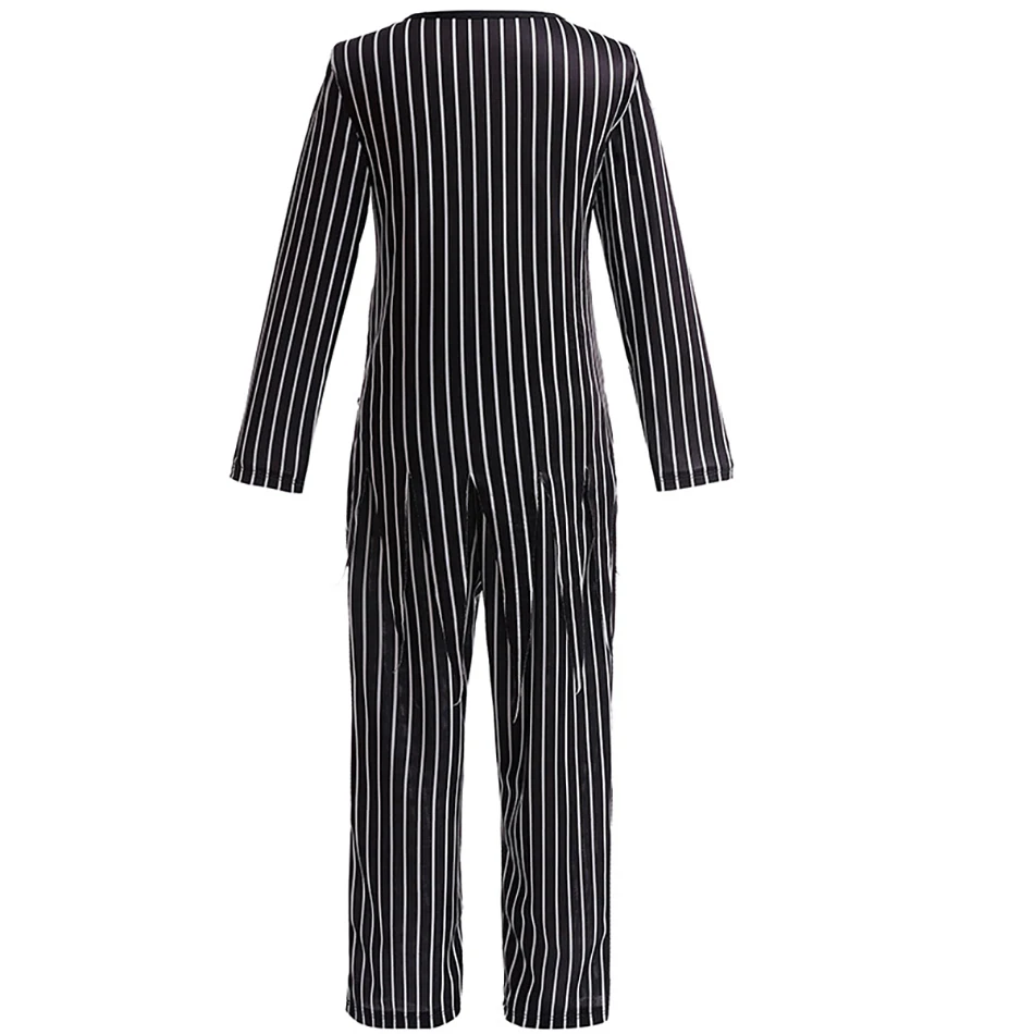 All Saints' Day Stylish Kids Striped Skeleton Themed Cosplay Boys Sets Perfect for Spooky Halloween and Festive Christmas Events