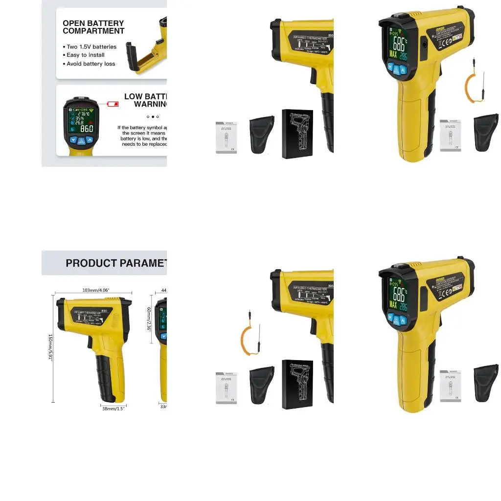  MESTEK Digital Temperature Thermometer -50 to 800℃ Temp