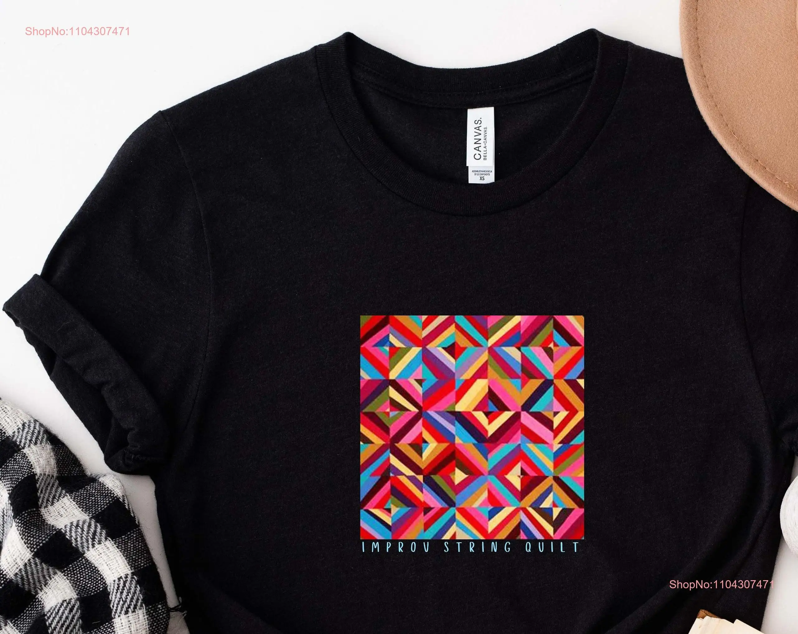 String Quilt T Shirt Quilter Improv Solid Colors for Her Him Modern Mom long or short sleeves