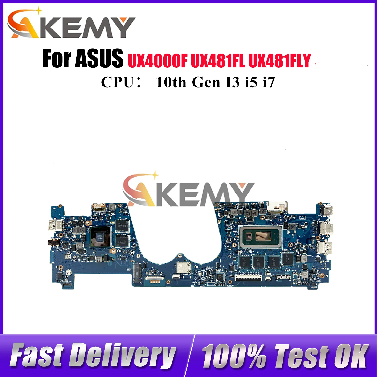 

UX481FLY Материнская плата для ноутбука ASUS ZenBook Duo UX481F UX4000F UX481FAY UX481FL UX481FLY Материнская плата с 10-го поколения I3 i5 i7 stk