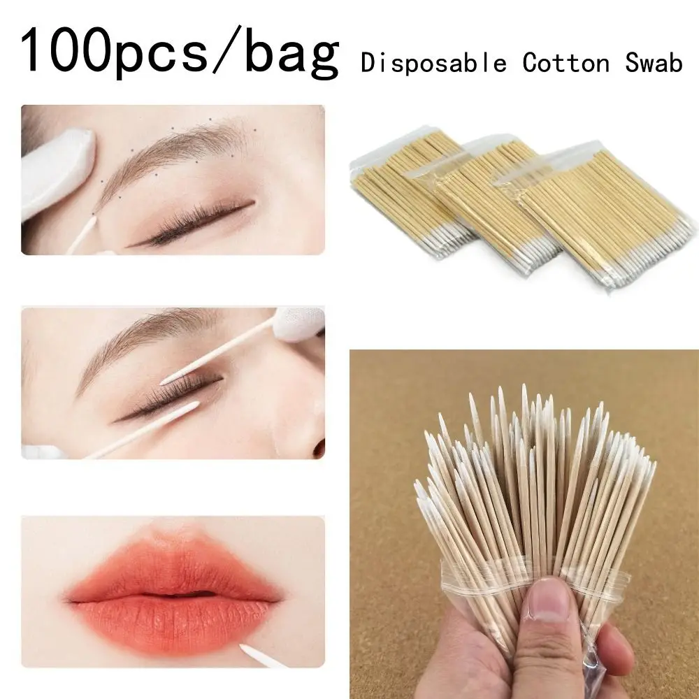 

100pcs/bag Cosmetic Tattoo Tools Disposable Cotton Swab Makeup Accessories Ultra-small Tip Eyelash Removing Lint Free