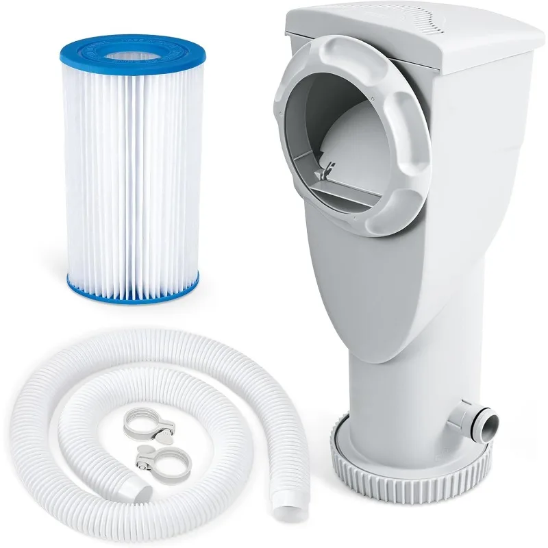 

Funsicle SkimmerPlus 1500 Gallons Per Hour 2 in 1 Filter Pump and Skimmer System with Clamps and 1.5 Inch Hose Fitting