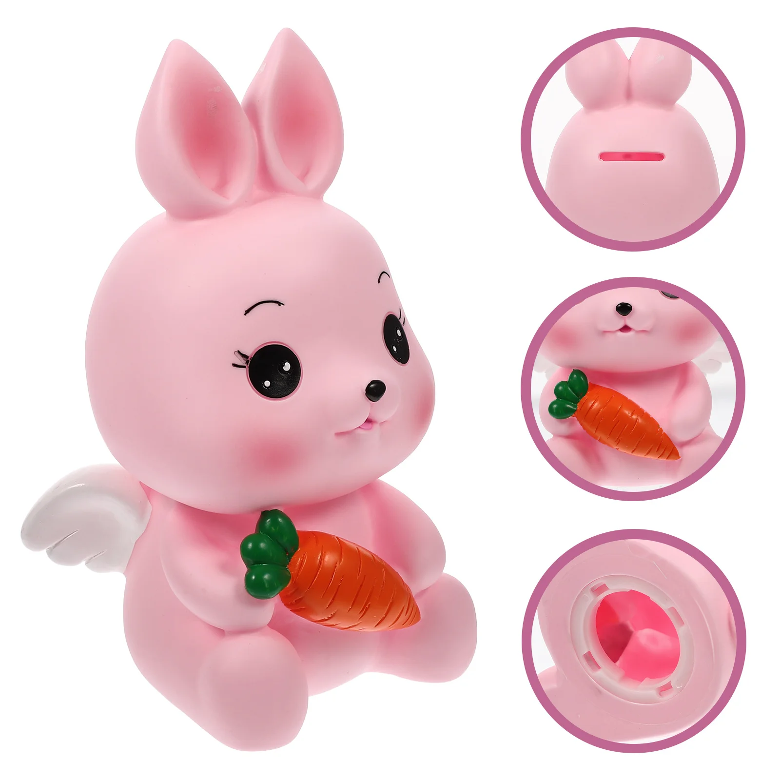 

Cute Bunny Piggy Bank Kids Coin Jar Money Saving Pot Cartoon Rabbit Statue Decor for Bedroom Living Room Big Piggy Bank