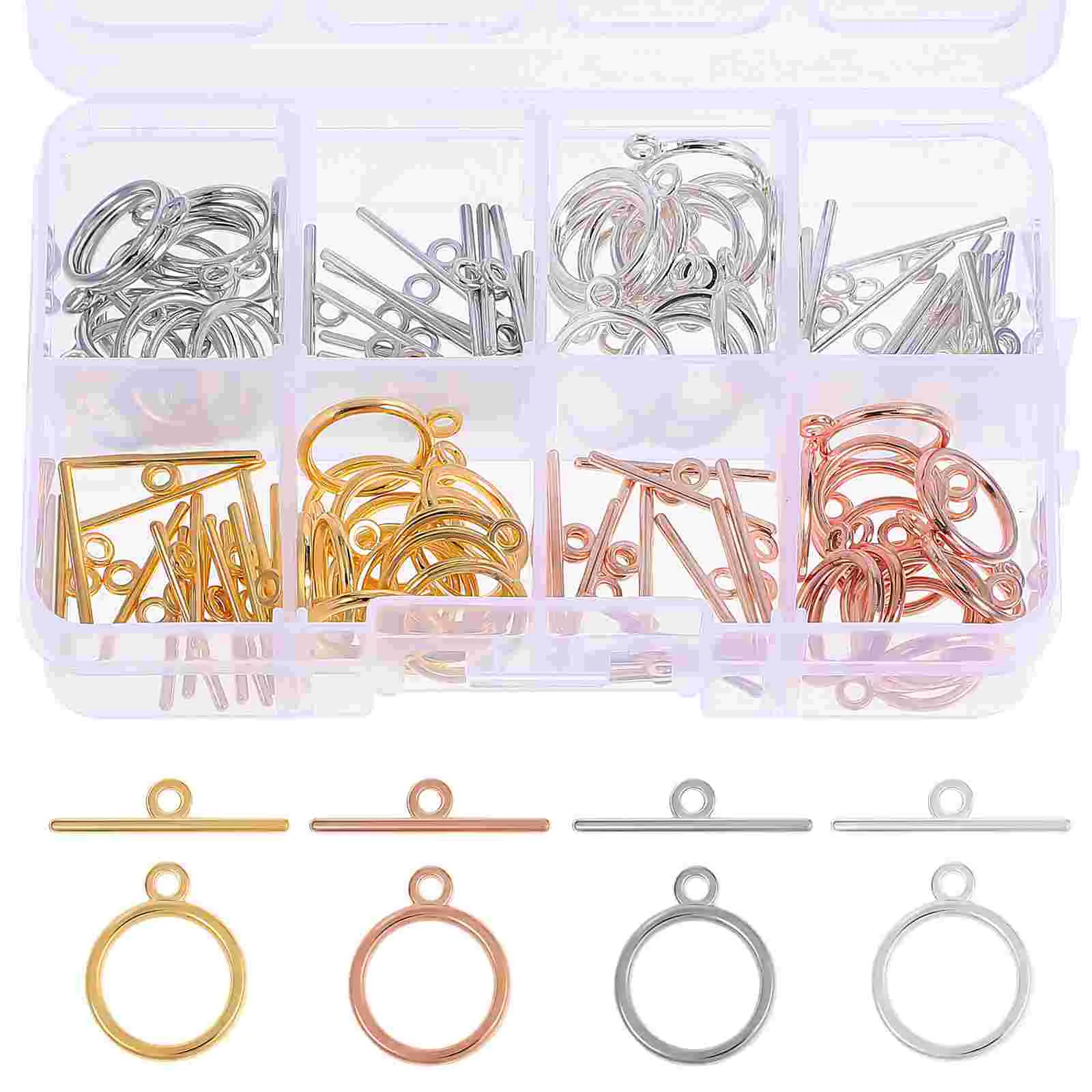 DIY Bracelet Connector Button Bracelets Round Toggle Clips Jewelry Buckle Metal Bangle Clasps Connectors