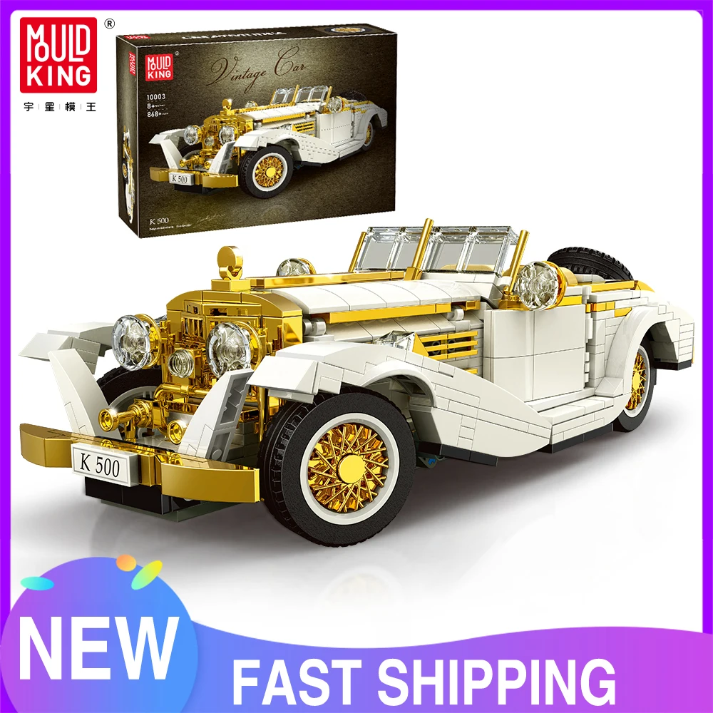 MOULD KING 10003 Technical Car Toys The K500 Vintage Car Model Assembly Creative Building Blocks Bricks Kids Christmas Gifts