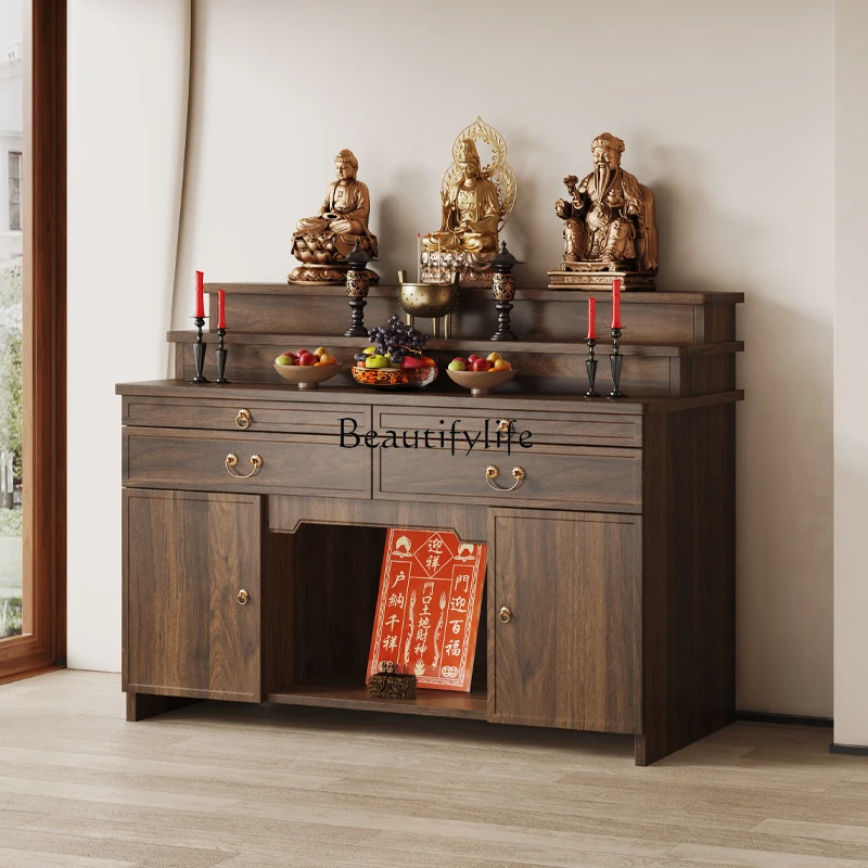 

Buddha shrine cabinet offering table for household use, God of Wealth, new Chinese shrine Bodhisattva offering table