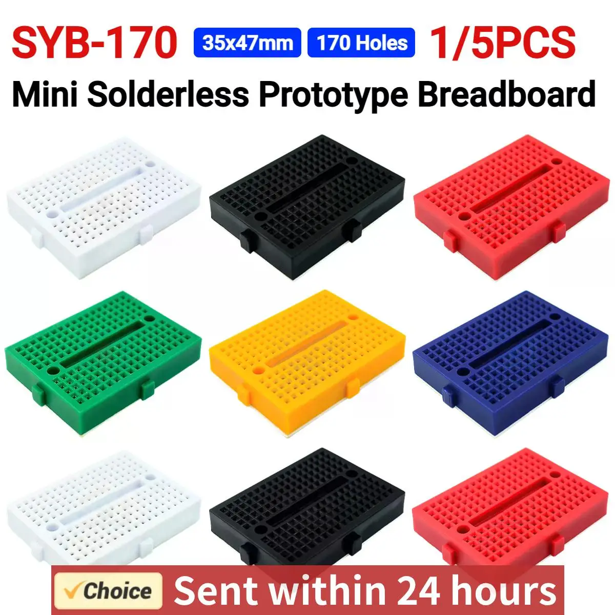 5/1PCS SYB-170 Mini Solderless Prototype Breadboard 35x47mm 170 Holes Breadboard Prototype Board for Small Arduino DIY Kits