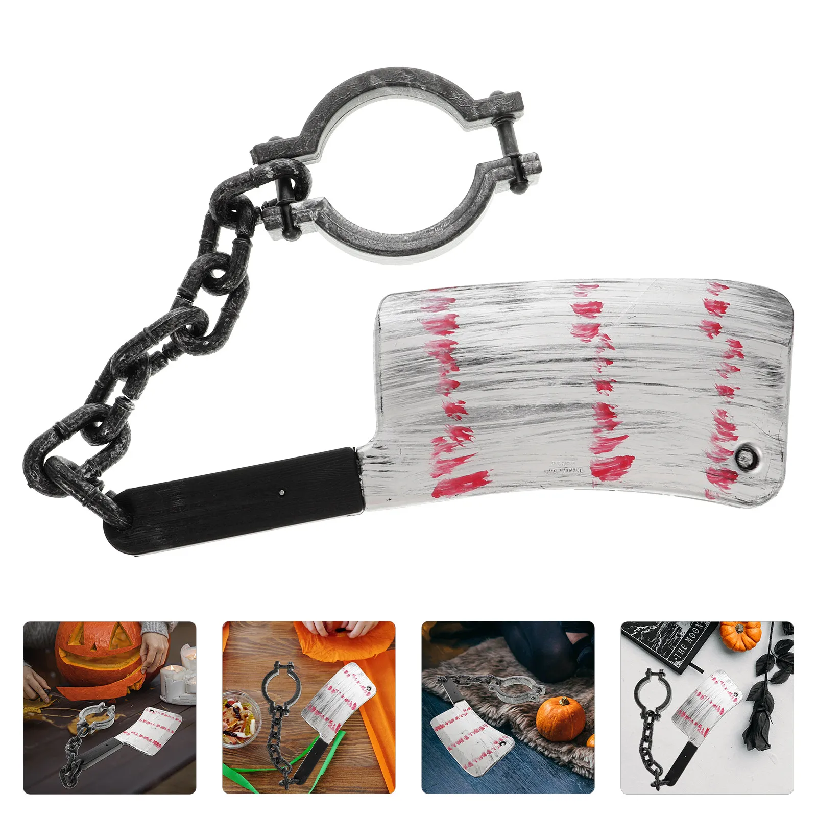 

Пластиковая цепь-декорация для Хэллоуина, идеально подходит для вечеринок, фотосессий, страшный пластиковый реквизит для Хэллоуина