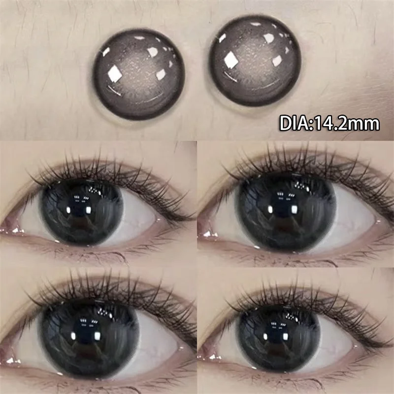 YIMEIghts-Lentilles de contact noires de grand diamètre, lentilles de maquillage pour les yeux, beauté des pupilles, annuelles, naturelles, myopie